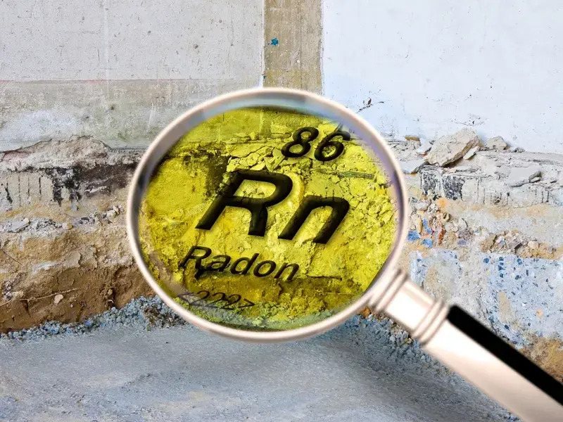 Symbolische afbeelding: radon in de bodem